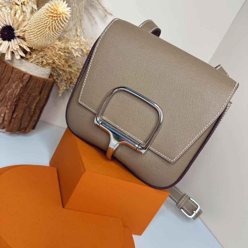 Hermès Della Cavalleria mini bag h085260 gray epsom leather silver