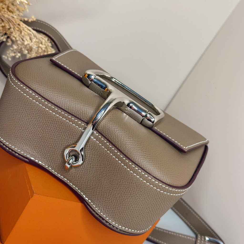 Hermès Della Cavalleria mini bag h085260 gray epsom leather silver