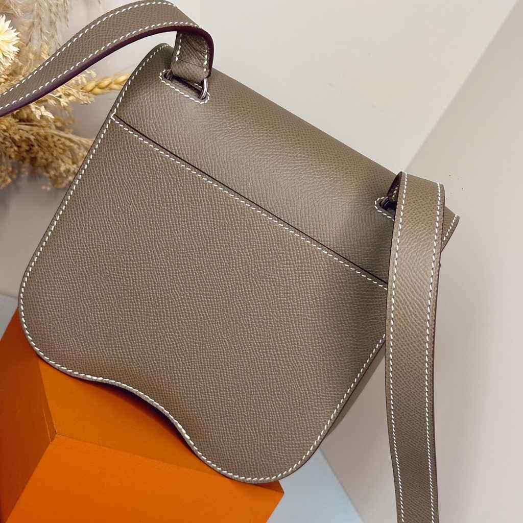 Hermès Della Cavalleria mini bag h085260 gray epsom leather silver