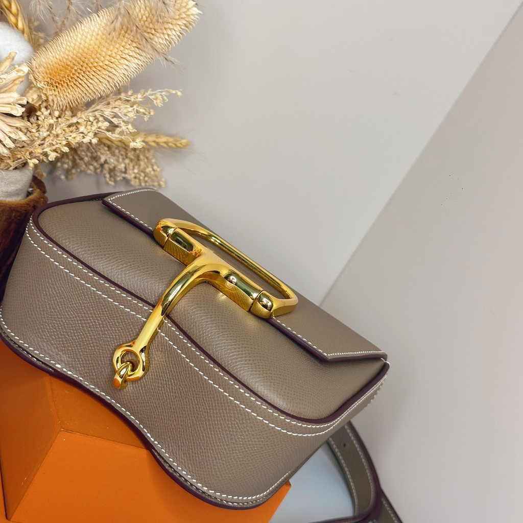 Hermès Della Cavalleria mini bag h085260 gray epsom leather gold