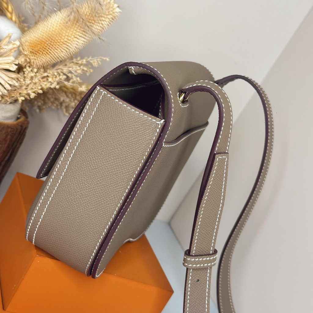 Hermès Della Cavalleria mini bag h085260 gray epsom leather gold