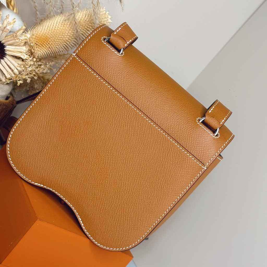 Hermès Della Cavalleria mini bag h085260 camel epsom leather silver