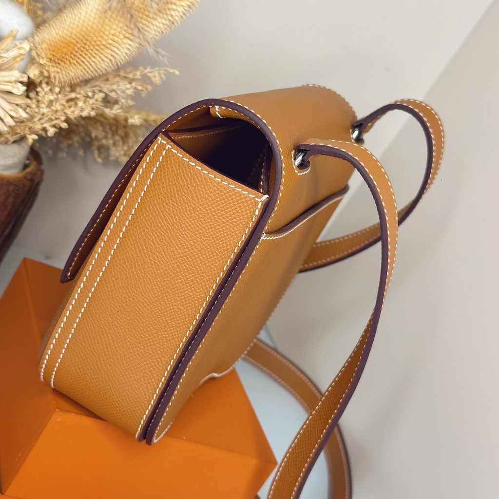 Hermès Della Cavalleria mini bag h085260 camel epsom leather silver
