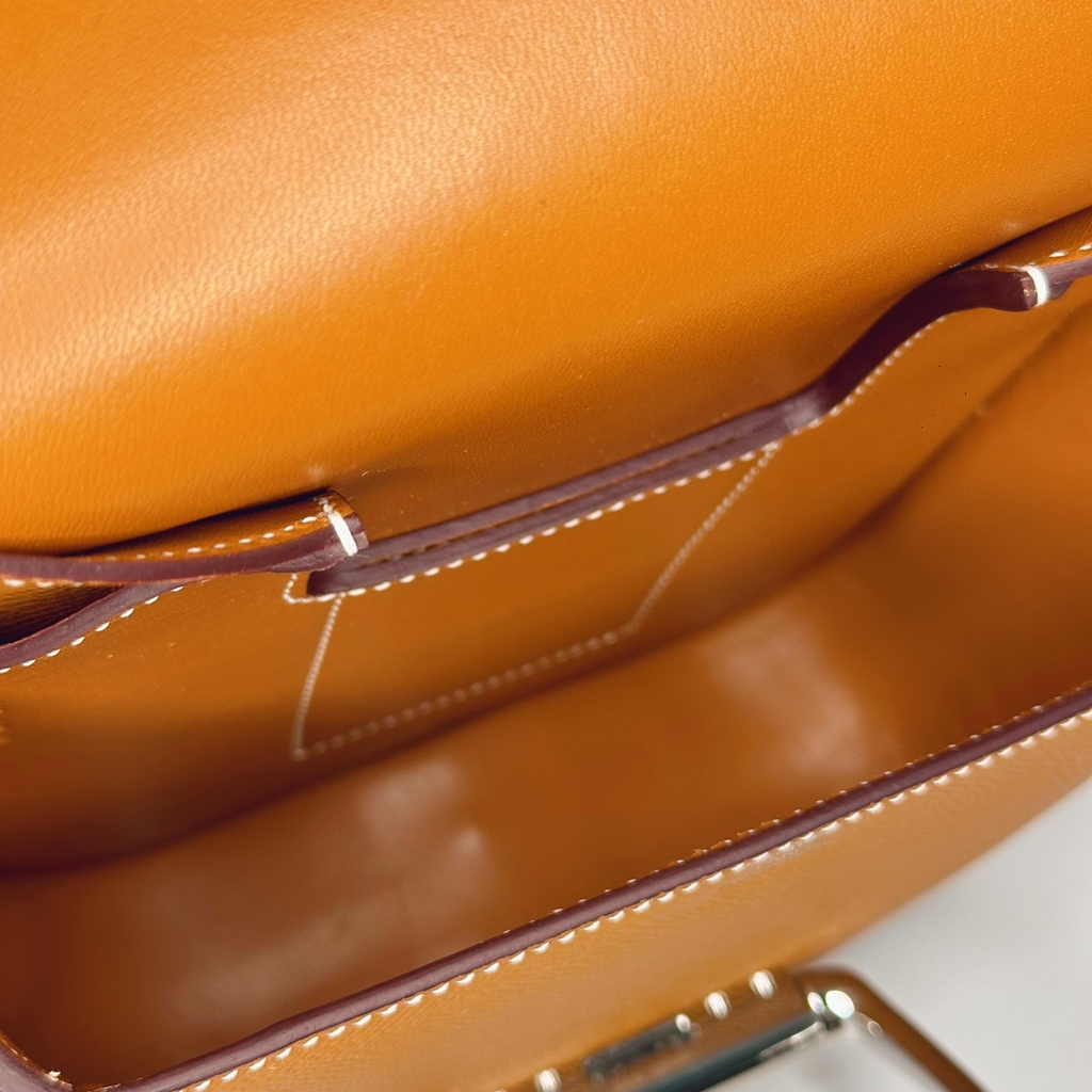 Hermès Della Cavalleria mini bag h085260 camel epsom leather silver