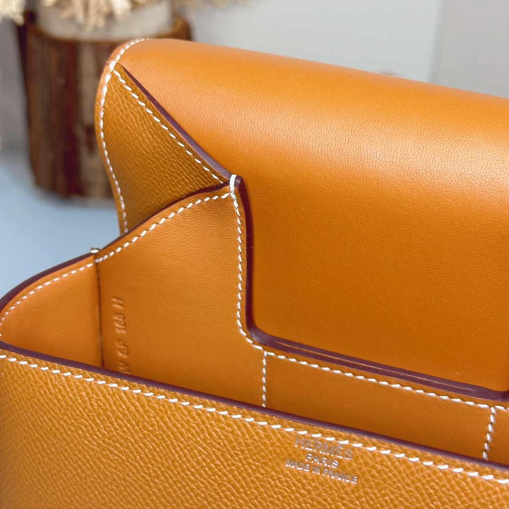Hermès Della Cavalleria mini bag h085260 camel epsom leather silver