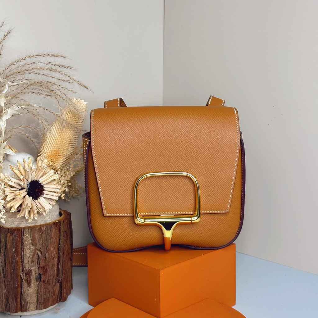 Hermès Della Cavalleria mini bag h085260 camel epsom leather gold