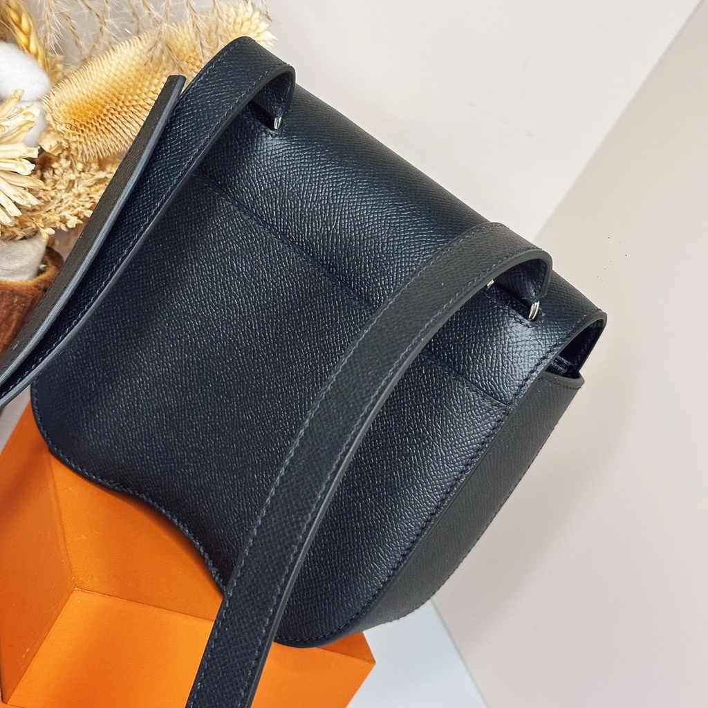 Hermès Della Cavalleria mini bag h085260 black epsom leather silver