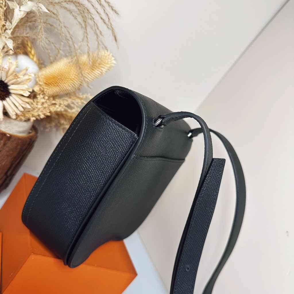 Hermès Della Cavalleria mini bag h085260 black epsom leather silver