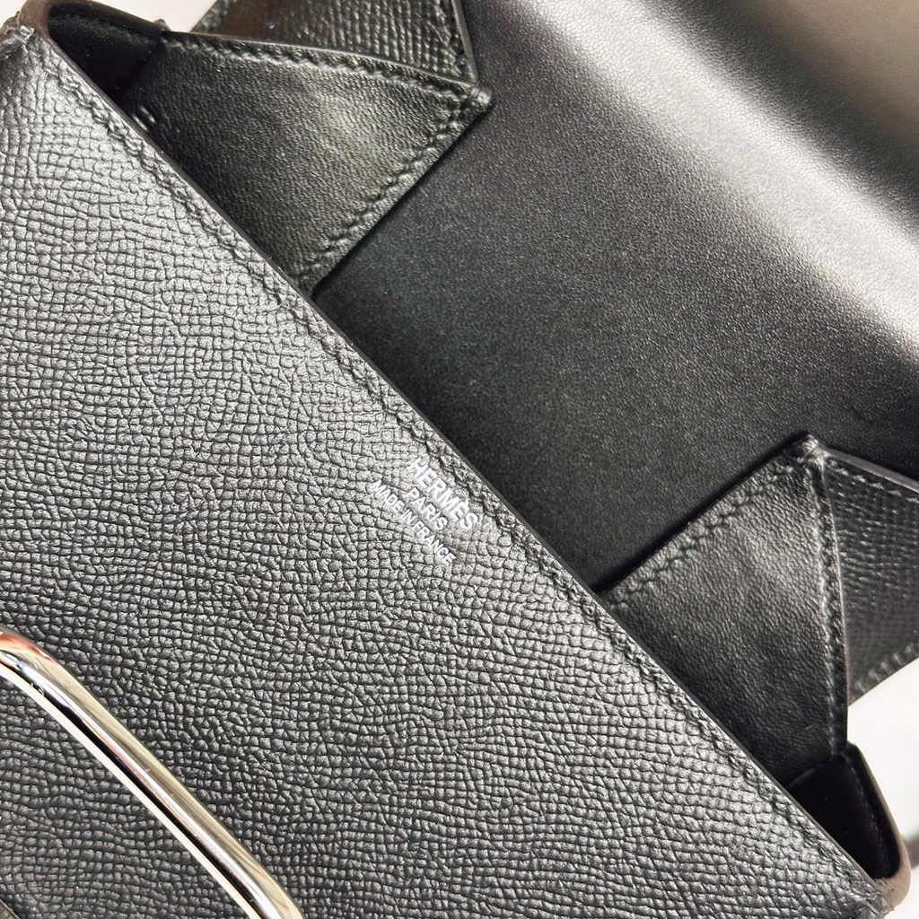 Hermès Della Cavalleria mini bag h085260 black epsom leather silver