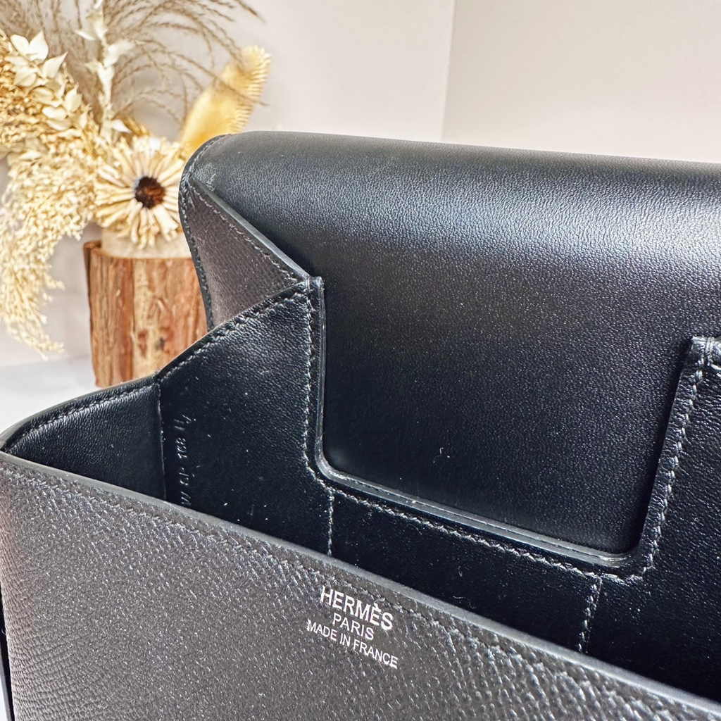 Hermès Della Cavalleria mini bag h085260 black epsom leather silver