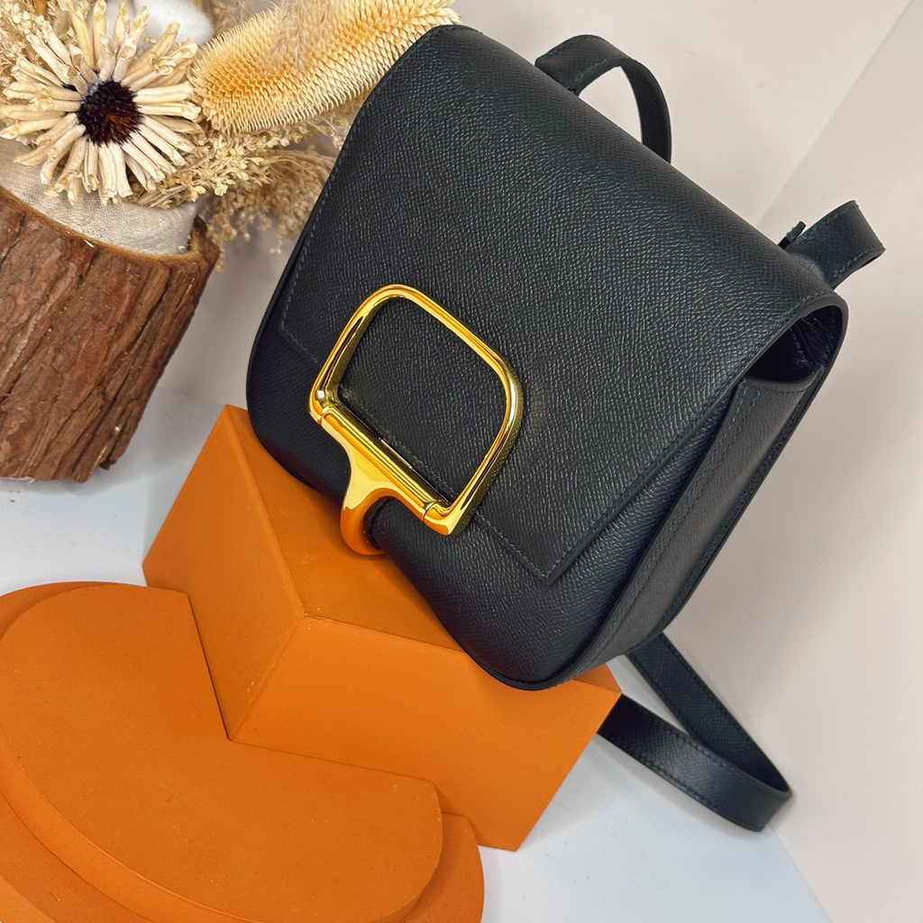 Hermès Della Cavalleria mini bag h085260 black epsom leather gold