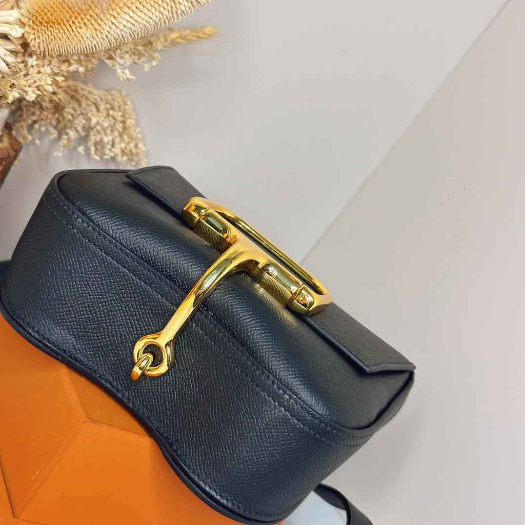Hermès Della Cavalleria mini bag h085260 black epsom leather gold
