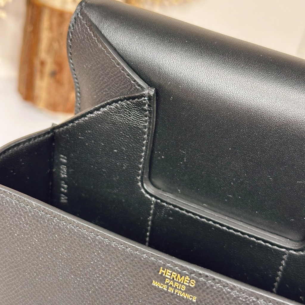 Hermès Della Cavalleria mini bag h085260 black epsom leather gold