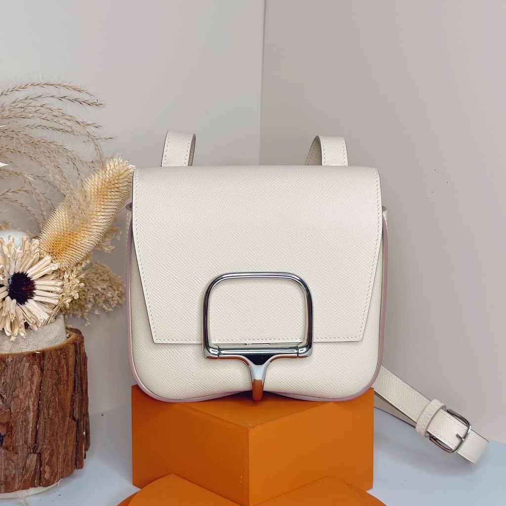 Hermès Della Cavalleria mini bag h085260 beige epsom leather silver