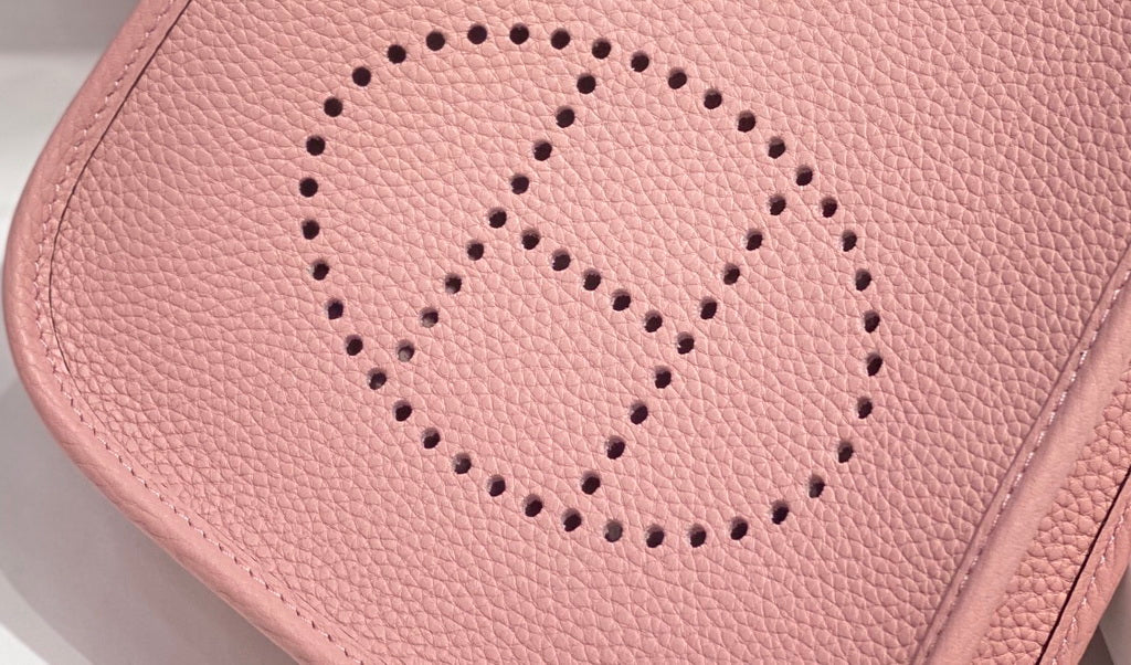 Hermès Evelyne 18 Togo Leather Shoulder Mini Bag Silver Pink