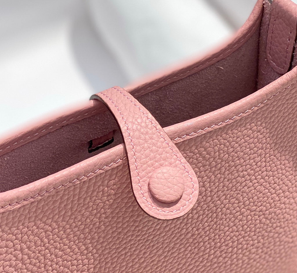 Hermès Evelyne 18 Togo Leather Shoulder Mini Bag Silver Pink