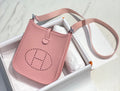 Hermès Evelyne 18 Togo Leather Shoulder Mini Bag Silver Pink