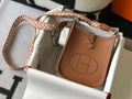 Hermès Evelyne 18 Togo Leather Shoulder Mini Bag Silver Light Brown