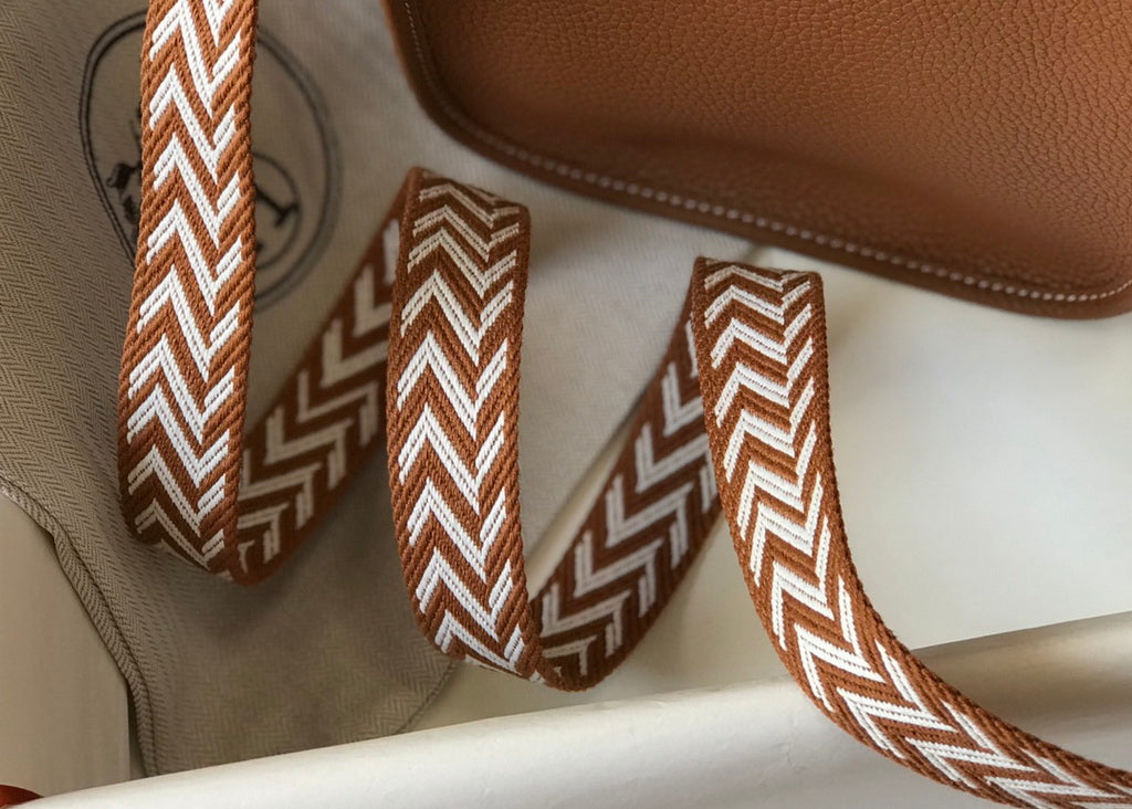 Hermès Evelyne 18 Togo Leather Shoulder Mini Bag Silver Light Brown