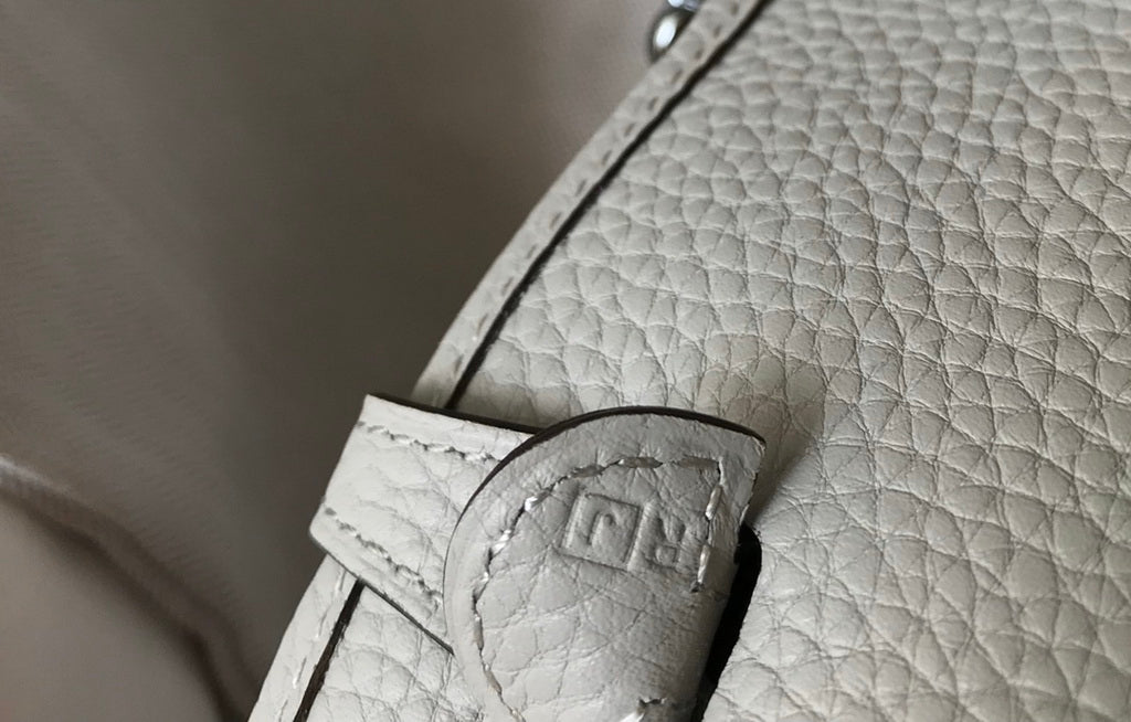 Hermès Evelyne 18 Togo Leather Shoulder Mini Bag Silver Light Gray