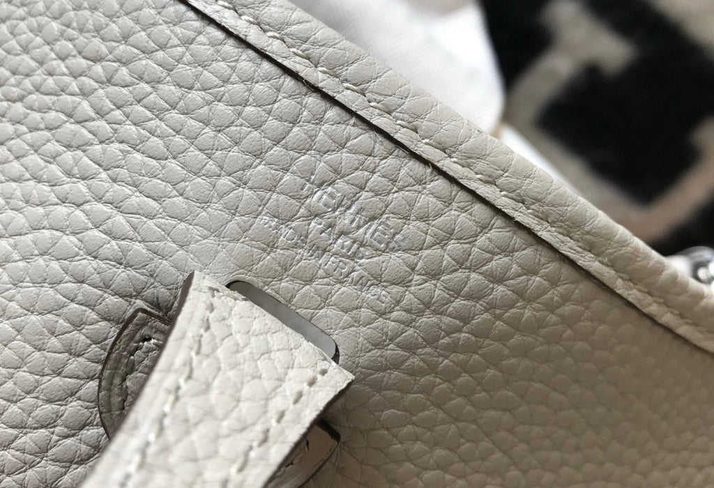 Hermès Evelyne 18 Togo Leather Shoulder Mini Bag Silver Light Gray
