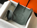 Hermès Evelyne 18 Togo Leather Shoulder Mini Bag Silver Dark Green