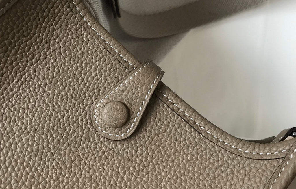 Hermès Evelyne 18 Togo Leather Shoulder Mini Bag Silver Gray