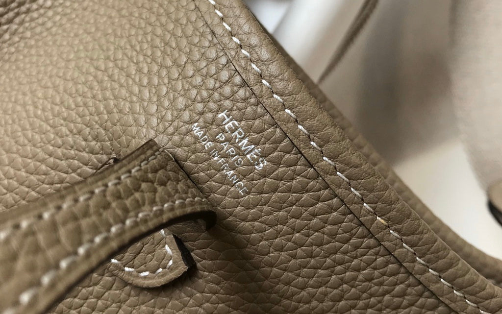 Hermès Evelyne 18 Togo Leather Shoulder Mini Bag Silver Gray