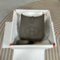 Hermes Evelyne III 17 Dark Gray Togo Leather Bag Gold H5606
