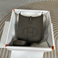 Hermes Evelyne III 17 Dark Gray Togo Leather Bag Silver H5607