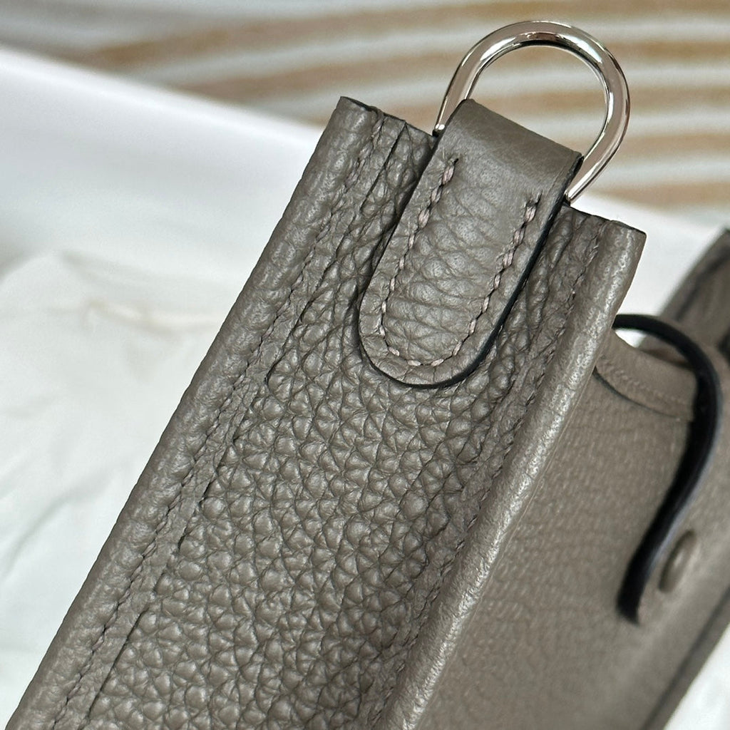 Hermes Evelyne III 17 Dark Gray Togo Leather Bag Silver H5607