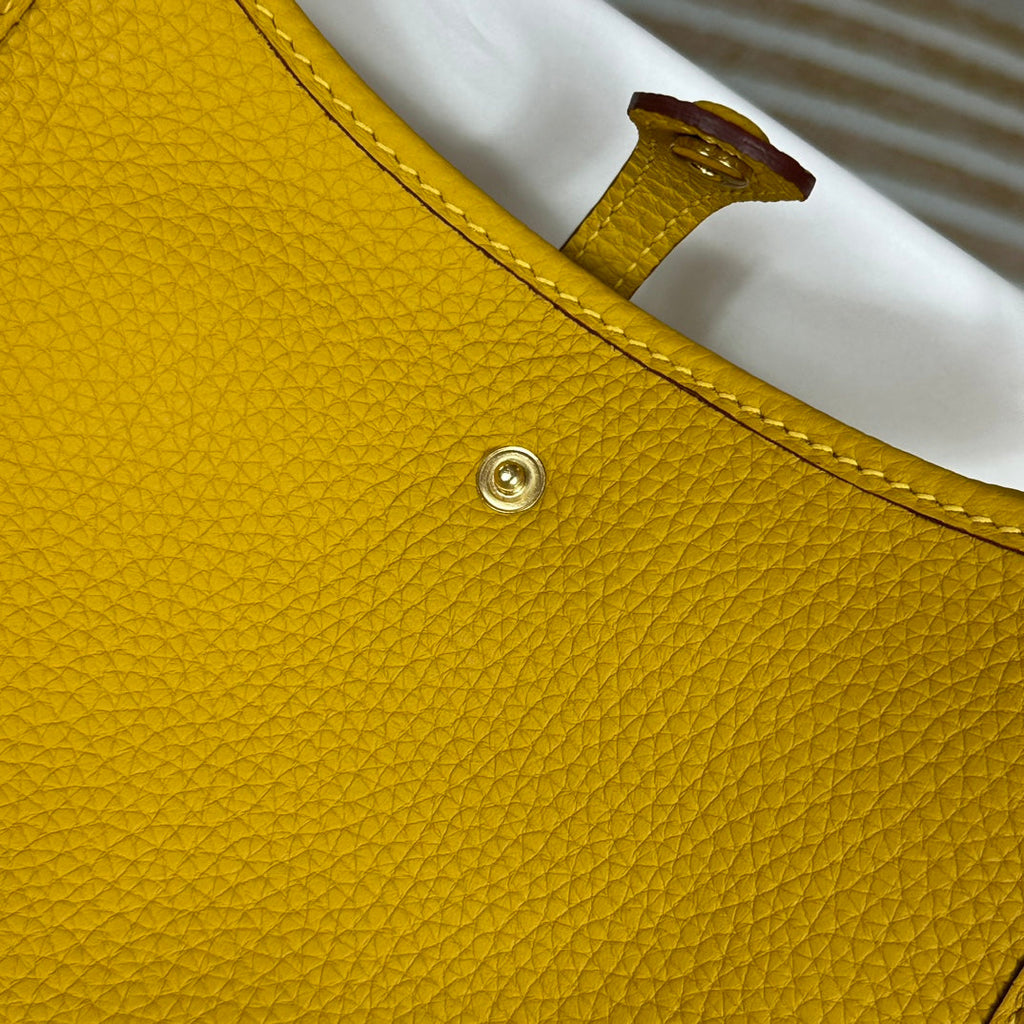 Hermes Evelyne III 17 Yellow Togo Leather Bag Gold H5608