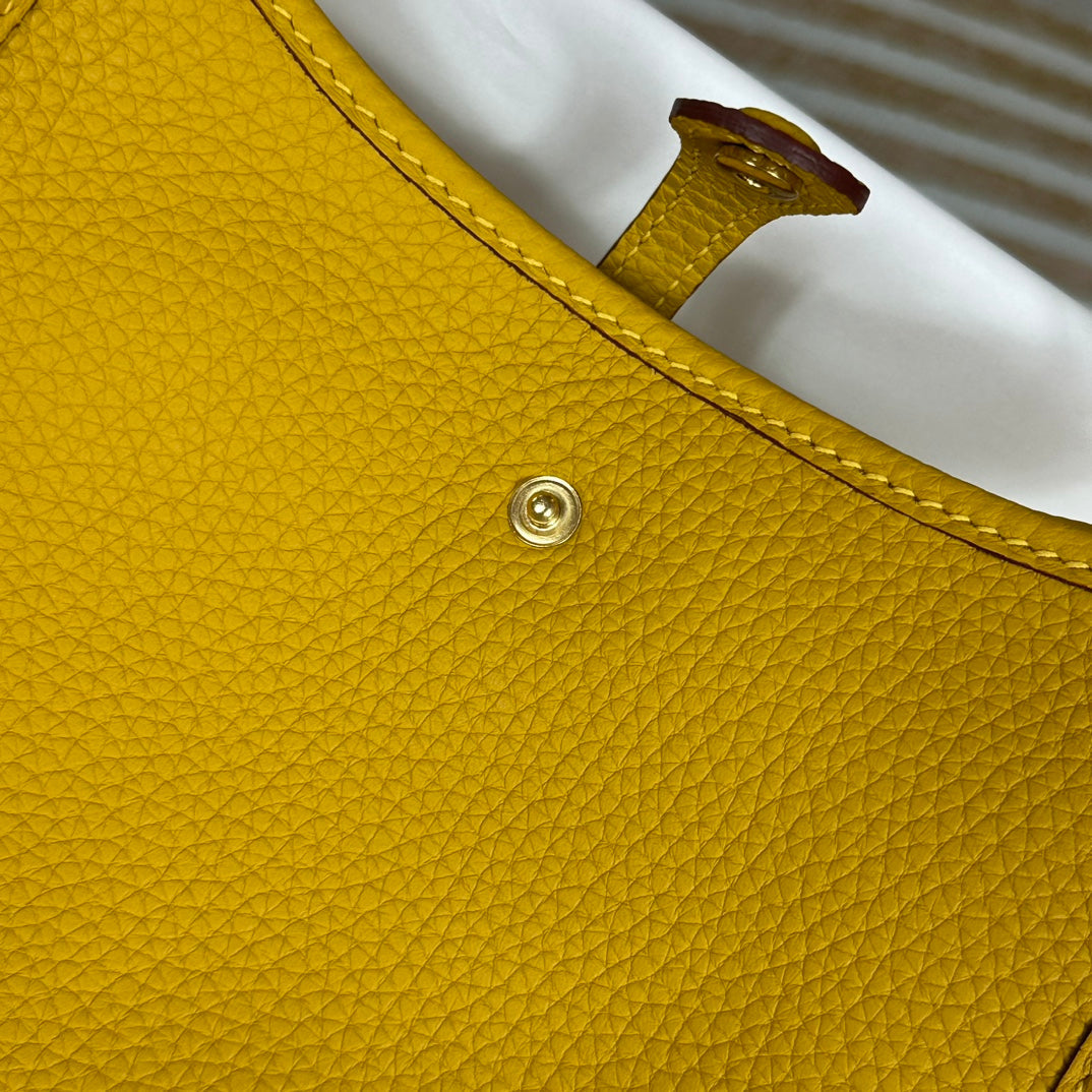 Hermes Evelyne III 17 Yellow Togo Leather Bag Gold H5608