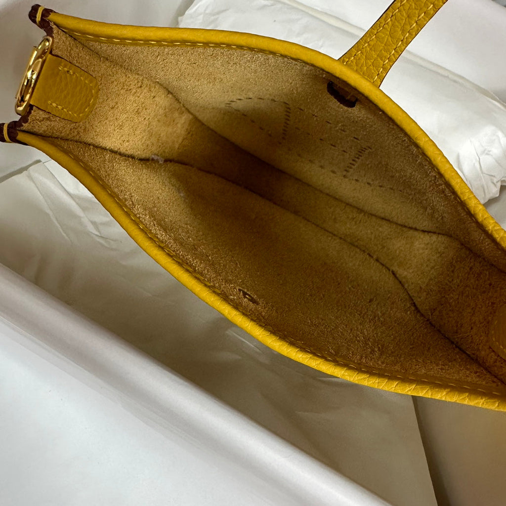 Hermes Evelyne III 17 Yellow Togo Leather Bag Gold H5608