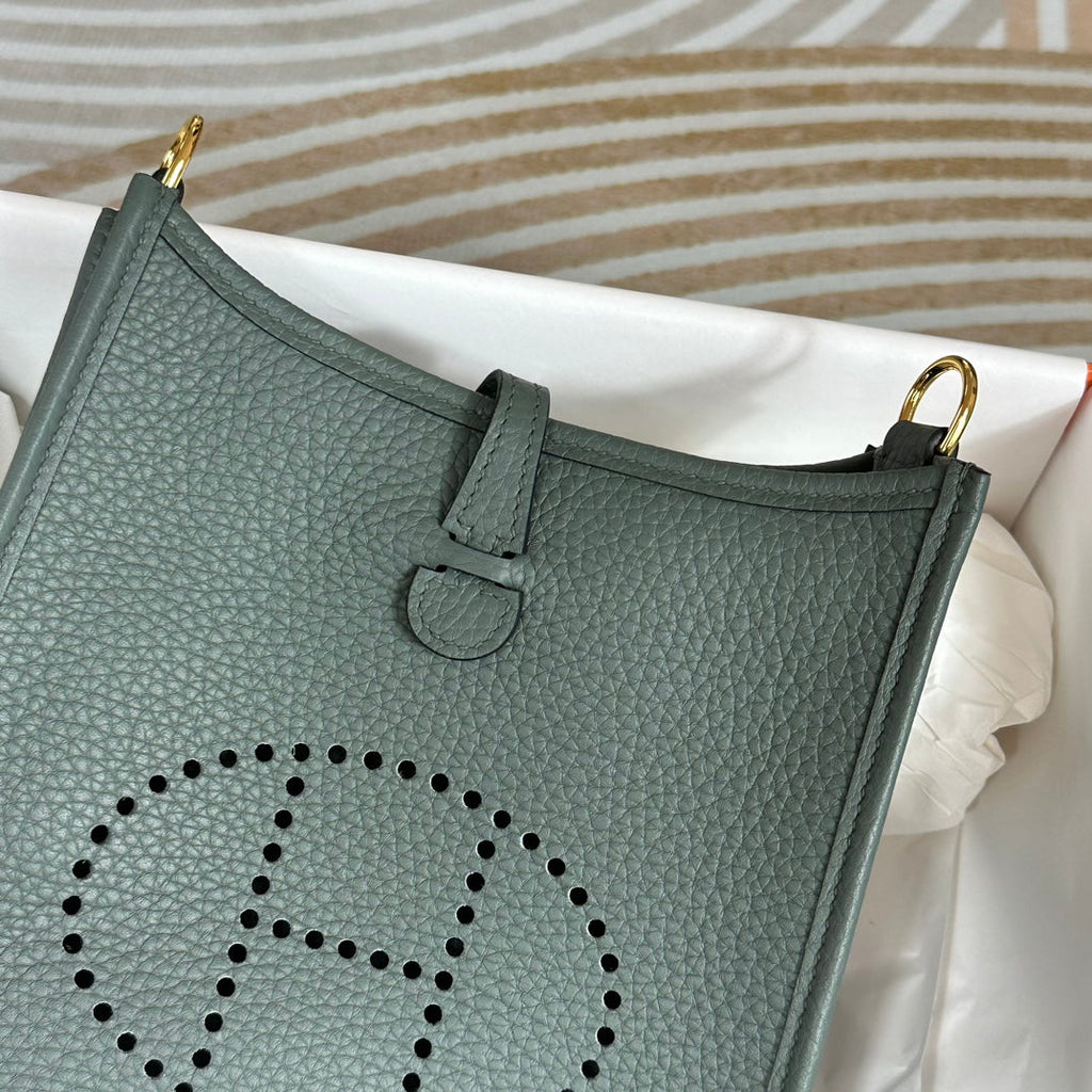 Hermes Evelyne III 17 Dark Green Togo Leather Bag Gold H5610