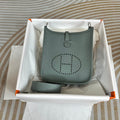Hermes Evelyne III 17 Dark Green Togo Leather Bag Silver H5611