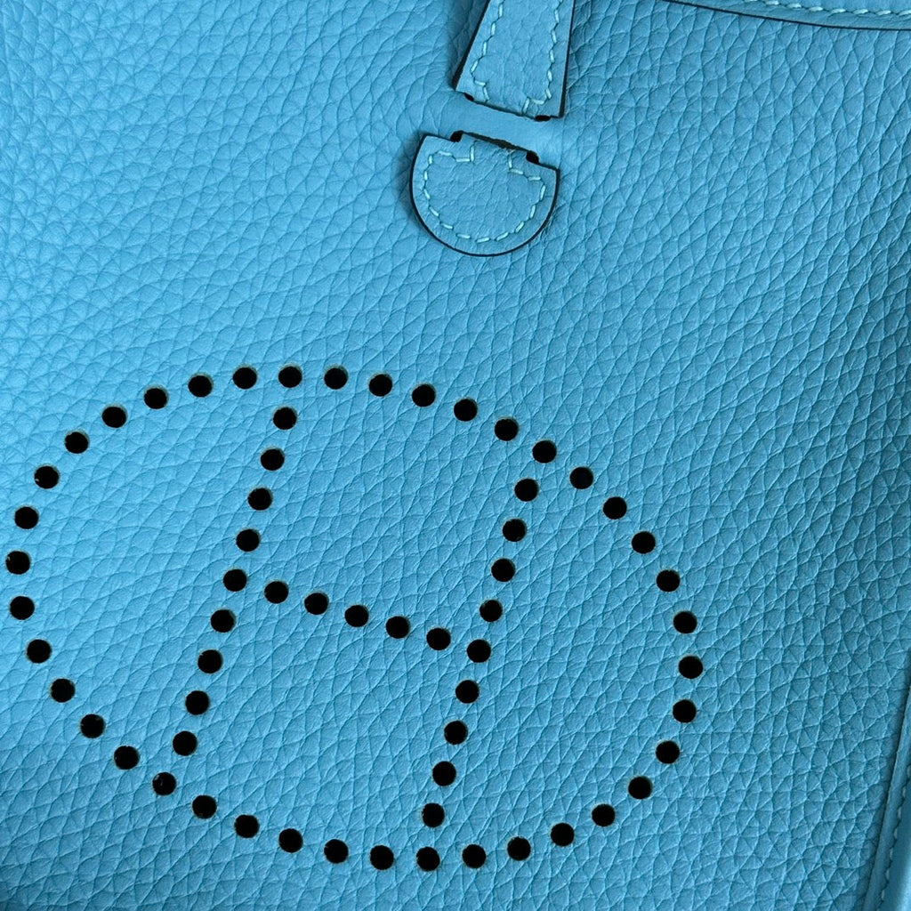 Hermes Evelyne III 17 Blue Togo Leather Bag Gold H5612