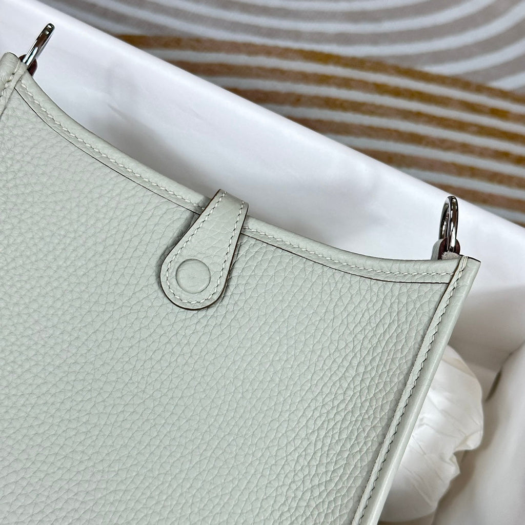Hermes Evelyne III 17 Gray Togo Leather Bag Silver H5617