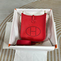 Hermes Evelyne III 17 Red Togo Leather Bag Gold H5618