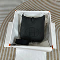 Hermes Evelyne III 17 Black Togo Leather Bag Silver H5621