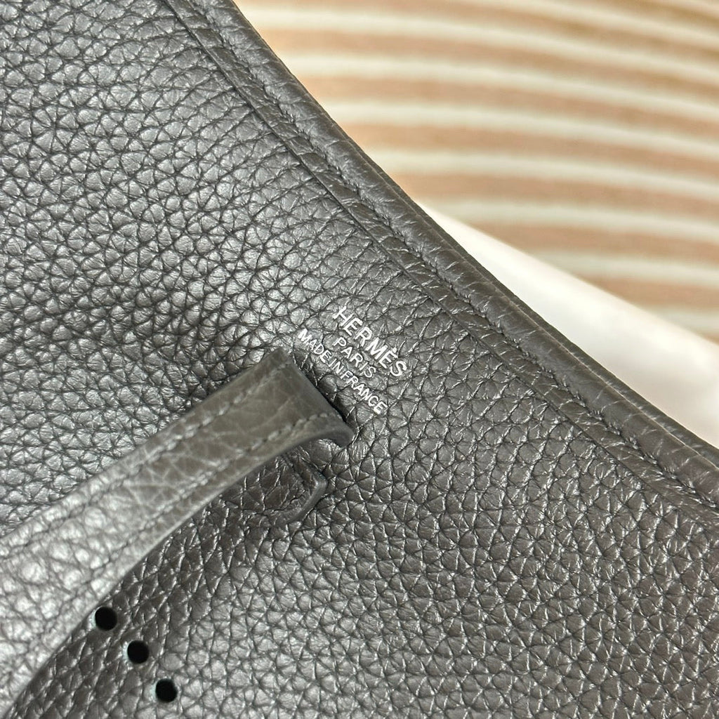 Hermes Evelyne III 17 Black Togo Leather Bag Silver H5621