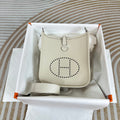 Hermes Evelyne III 17 Beige Togo Leather Bag Silver H5623