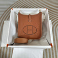 Hermes Evelyne III 17 Tan Togo Leather Bag Gold H5624