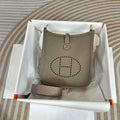 Hermes Evelyne III 17 Togo Dark Blue Leather Bag Gold H5632