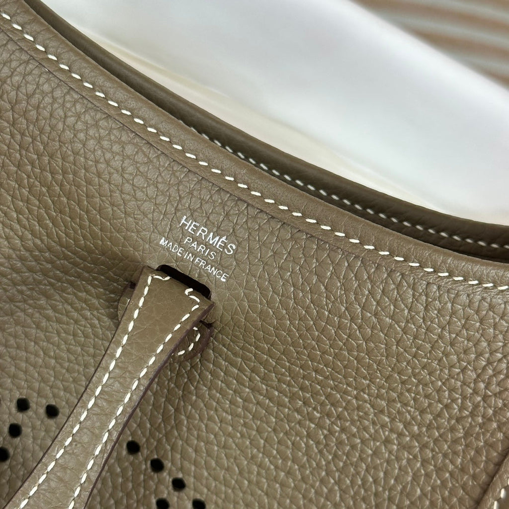 Hermes Evelyne III 17 Togo Dark Blue Leather Bag Silver H5633