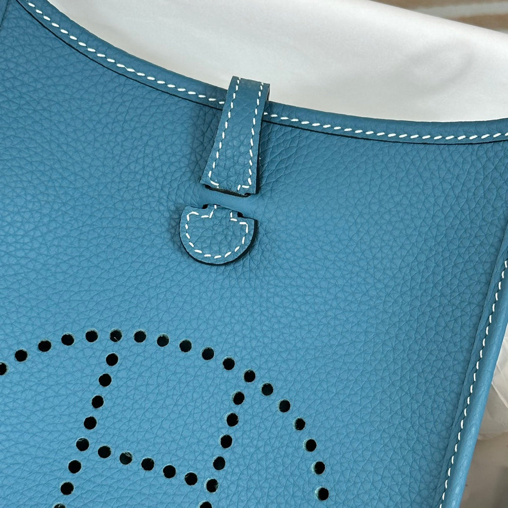 Hermes Evelyne III 17 Togo Dark Blue Leather Bag Silver H5669
