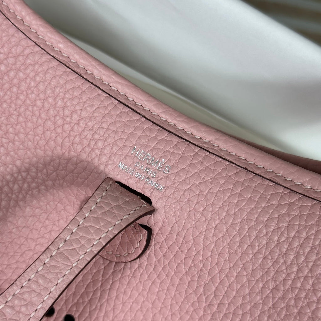 Hermes Evelyne III 17 Togo Pink Leather Bag Silver H5651