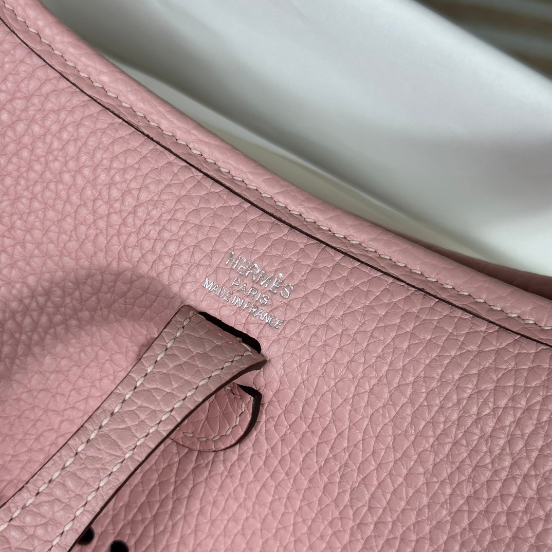 Hermes Evelyne III 17 Togo Pink Leather Bag Silver H5651