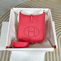 Hermes Evelyne III 17 Togo Red Leather Bag Silver H5663