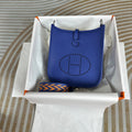 Hermes Evelyne III 17 Togo Dark Blue Leather Bag Silver H5667